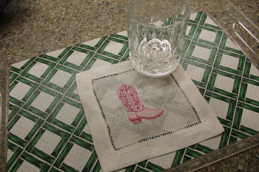 Pink Boot Cocktail Napkins – Set of 4