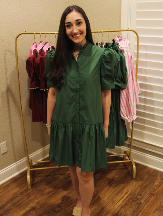 Jane Ruffle Shirt Dress